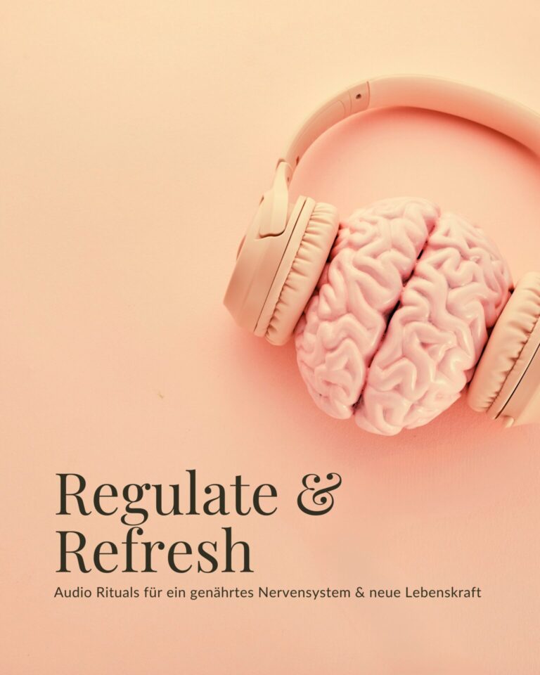 Regulate & Refresh - Gehirn mit Kopfhörern